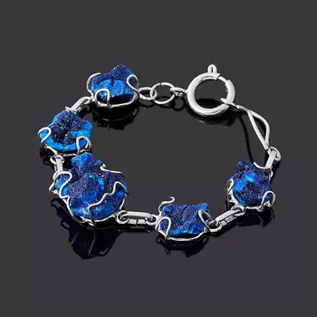 Браслет азурит (нейзильбер) 17 см