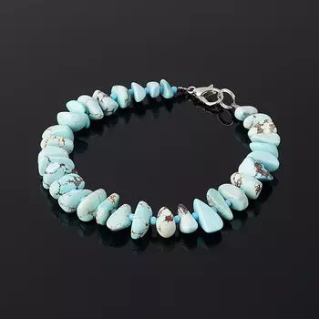 Браслет бирюза (биж. сплав посеребр.) 17 см