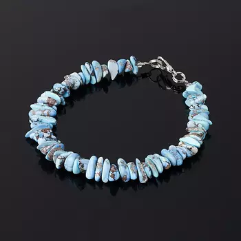 Браслет бирюза (биж. сплав посеребр.) 19 см