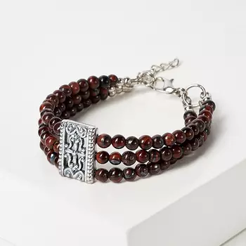 Браслет бычий глаз (биж. сплав) 4 мм 17 см (+3 см)