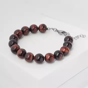 Браслет бычий глаз (биж. сплав, сталь хир.) 10 мм 16 см (+3 см)