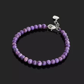 Браслет чароит (биж. сплав) 5 мм 18 см (+3 см)