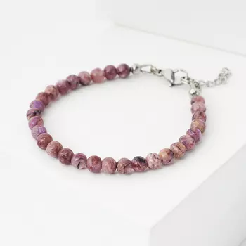 Браслет чароит (биж. сплав, сталь хир.) 5 мм 16 см (+3 см)