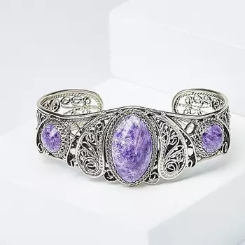 Браслет чароит (нейзильбер) 16 см