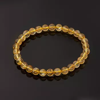 Браслет цитрин 6 мм 17 см