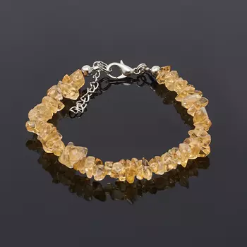 Браслет цитрин (биж. сплав, сталь хир.) 16 см (+3 см)