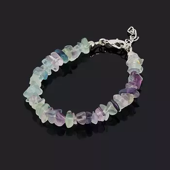 Браслет флюорит (биж. сплав) 16 см (+3 см)