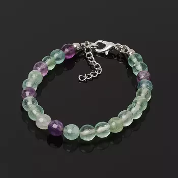 Браслет флюорит (биж. сплав) огранка 6 мм 16 см (+3 см)