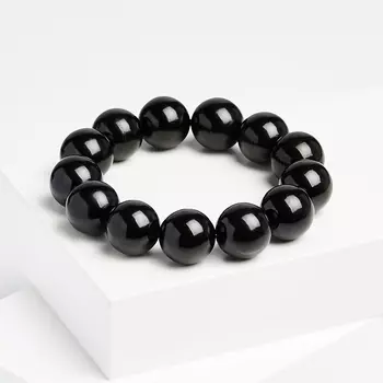 Браслет гагат 15 мм 16 см