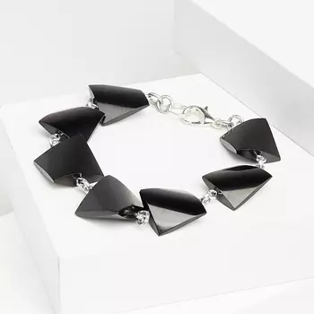 Браслет гагат 18 см (биж. сплав)