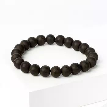 Браслет гагат матовый 9 мм 17 см