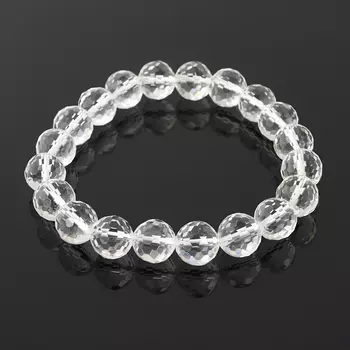 Браслет горный хрусталь огранка 9 мм 18 см