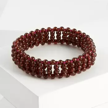 Браслет гранат альмандин 4 мм 16 см