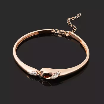 Браслет гранат альмандин (серебро 925 пр. позолота) огранка 18 см (+5 см)