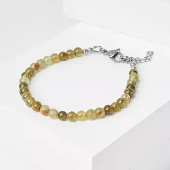 Браслет гранат гроссуляр (биж. сплав, сталь хир.) 5 мм 16 см (+3 см)