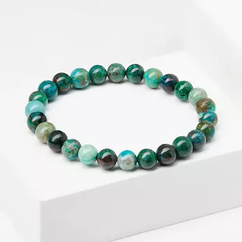 Браслет хризоколла 8 мм 17 см