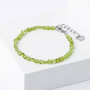 Браслет хризолит (биж. сплав) огранка 4 мм 17 см (+3 см)