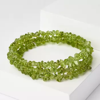 Браслет хризолит (биж. сплав) пружина 18 см (регулируемый)