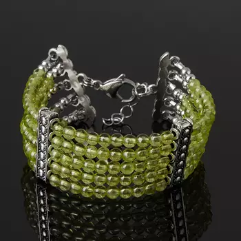 Браслет хризолит (биж. сплав, сталь хир.) 4 мм 17 см (+3 см)