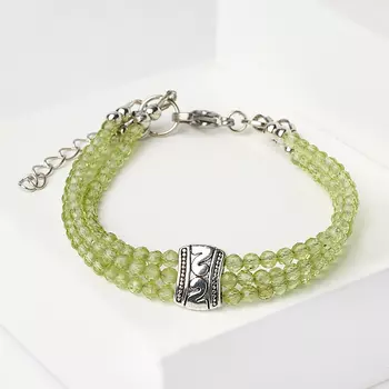 Браслет хризолит (биж. сплав, сталь хир.) огранка 3 мм 16 см (+3 см)