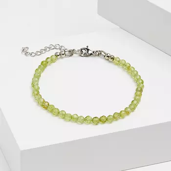 Браслет хризолит огранка 4 мм 16 см (+3 см) (сталь хир., биж. сплав)