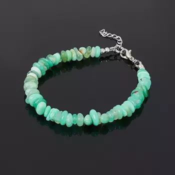 Браслет хризопраз (биж. сплав) 17 см (+3 см)