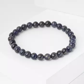 Браслет иолит (кордиерит) 6 мм 17 см