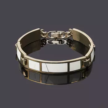 Браслет кахолонг (нейзильбер) 17 см