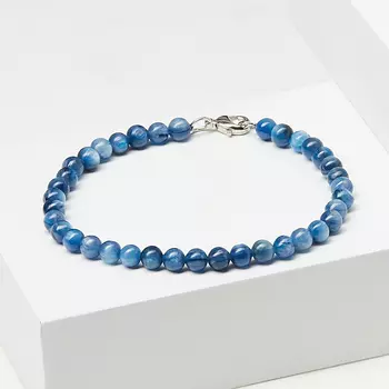 Браслет кианит синий (биж. сплав) 5 мм 17 см