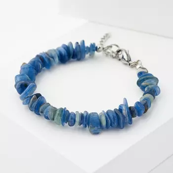 Браслет кианит синий (биж. сплав, сталь хир.) 16 см (+3 см)