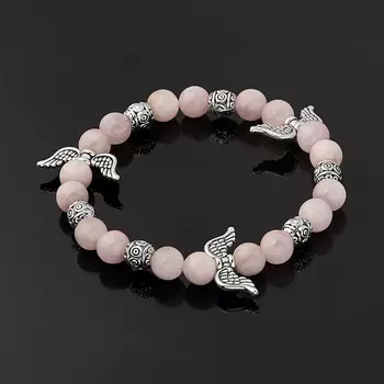 Браслет кунцит (биж. сплав) 7 мм 16 см