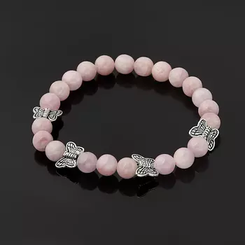 Браслет кунцит (биж. сплав) 7 мм 16 см