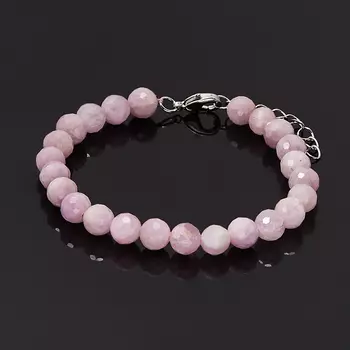 Браслет кунцит (биж. сплав) огранка 7 мм 17 см (+3 см)