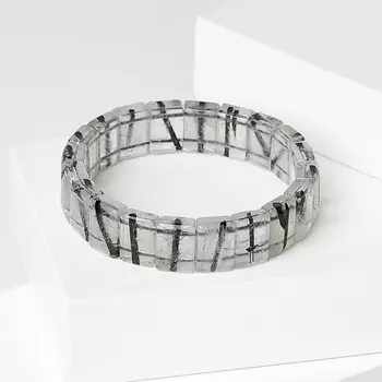 Браслет кварц с турмалином 17 см