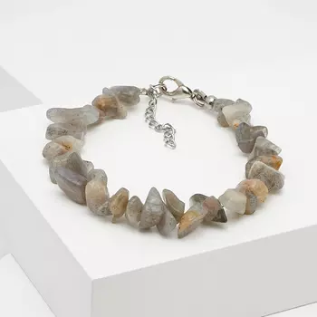 Браслет лабрадор 17 cм (+3 см) (биж. сплав)