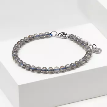 Браслет лабрадор (биж. сплав) 4 мм 17 см (+3 см)