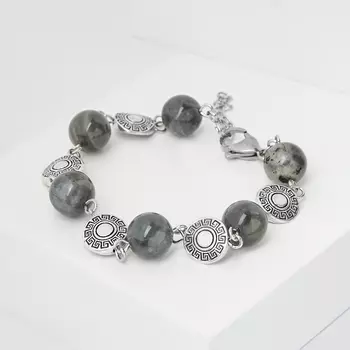 Браслет лабрадор (биж. сплав, сталь хир.) 10 мм 17 см (+3 см)