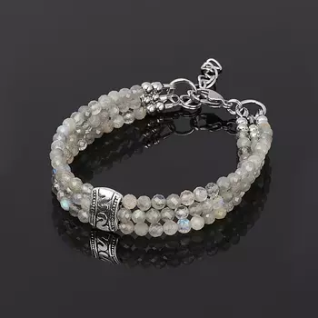 Браслет лабрадор (биж. сплав, сталь хир.) огранка 3 мм 16 см (+3 см)