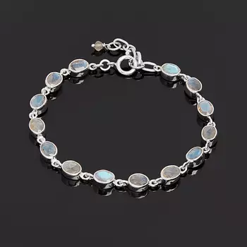 Браслет лабрадор (серебро 925 пр.) огранка 18 см (+3 см)