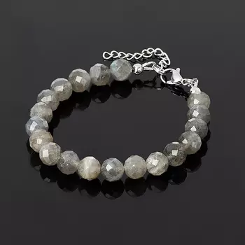 Браслет лабрадор (сталь хир.) огранка 8 мм 16 см (+3 см)