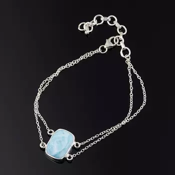 Браслет ларимар нская Республика (серебро 925 пр. родир. бел.) 16 см (+3 см)