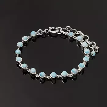 Браслет ларимар нская Республика (серебро 925 пр.) 4 мм 16 см (+4 см)