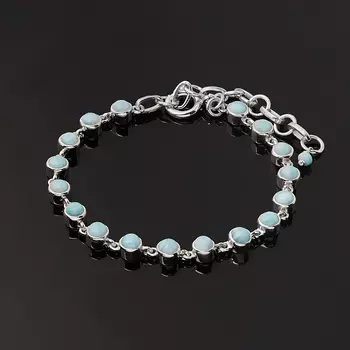 Браслет ларимар нская Республика (серебро 925 пр.) 4 мм 16 см (+4 см)