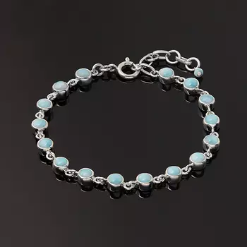 Браслет ларимар нская Республика (серебро 925 пр.) 5 мм 18 см (+3 см)