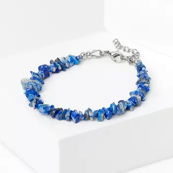 Браслет лазурит (биж. сплав) 17 см (+3 см)