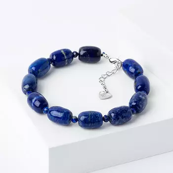 Браслет лазурит (биж. сплав) 18 см (+3 см)