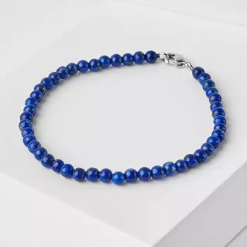 Браслет лазурит (биж. сплав) 4 мм 17 см