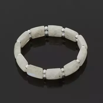 Браслет лунный камень (адуляр) (биж. сплав) 17 см