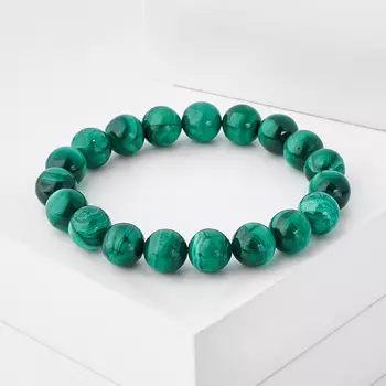 Браслет малахит 10 мм 17 см