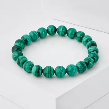 Браслет малахит 8 мм 16 см
